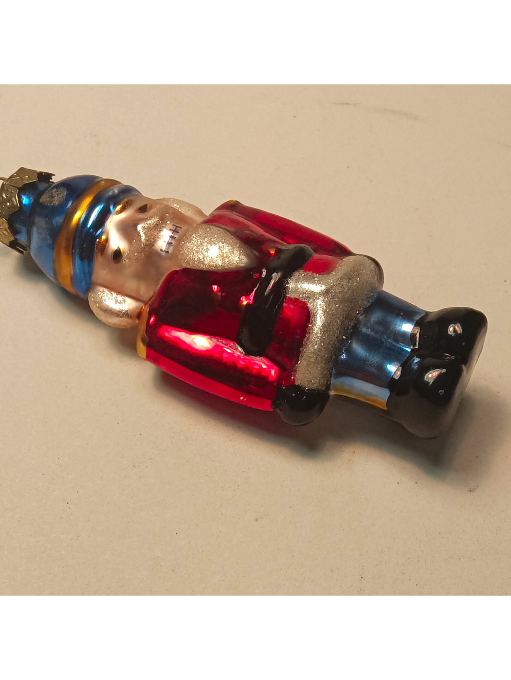 Vintage Thomas Pacconi Blown Glass Nutcracker Soldier Christmas Ornament 4"